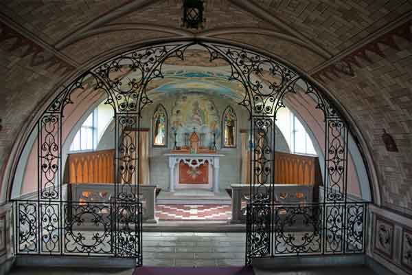 Work of art: the Italian Chapel’s interior. on Mainland Orkney Isles.
