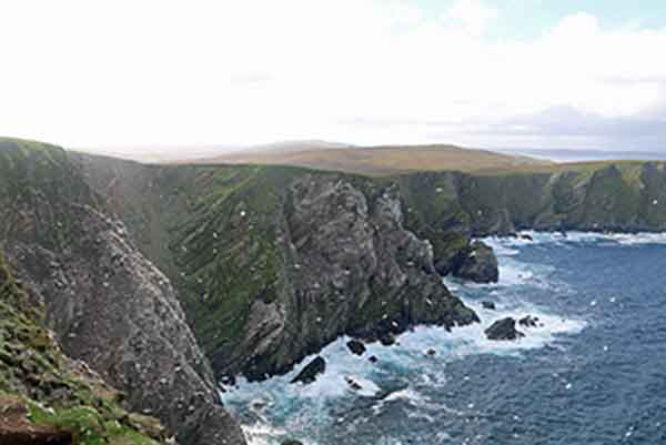 Hermaness Nature Reserve with birds galore at the northern point of the UK in Unst, in The Shetland Isles 