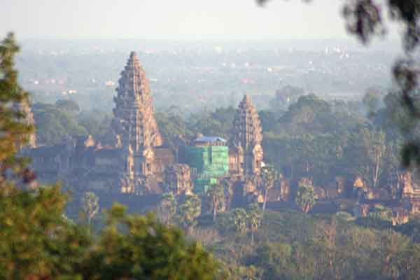 Panoramic views of Angkor Wat from Phnom Bakheng.