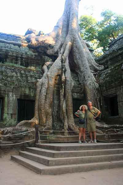 The romantic Ta Prohm temple. scene from Tomb raiders with Angela Jolie at The Angkor Wat.