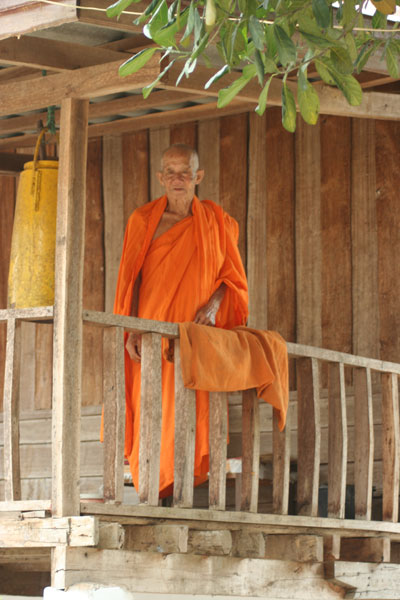 Monk on balcony