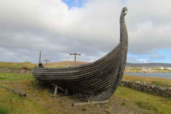 Viking Ship on the Isle of Yell, Shetlands, Scotalnd