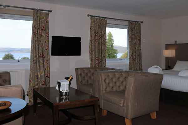 Focus on customer care: room with a view of Loch Fyne at Stonefield Castle.
